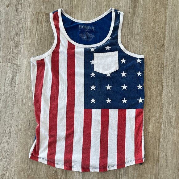 Mens Fifth Sun American Flag Tank Top - S - Picture 1 of 5